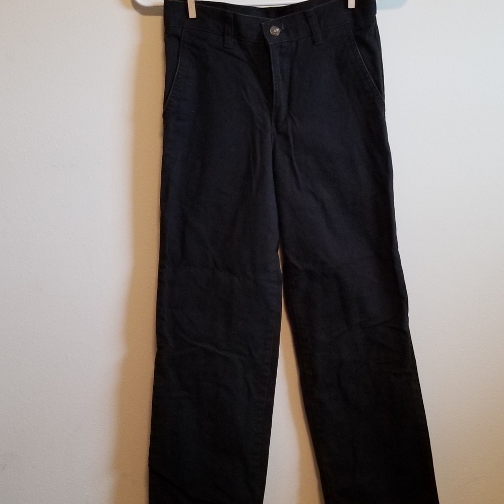 Boys size 10 Chaps black cotton dress pants.